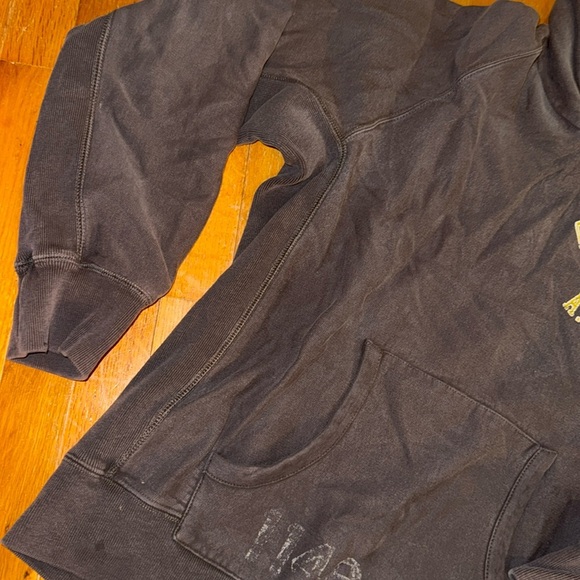 VTG Y2K Men American Eagle AE AEO faded boxy varsity type reverse weave hoodie L - Picture 5 of 8
